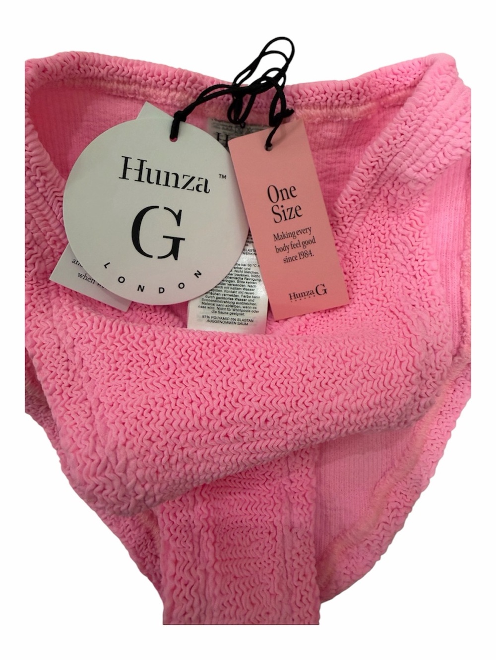 Hunza G Xandra Bikini Set Crinkle Bubblegum Pink OS - Picture 11 of 12
